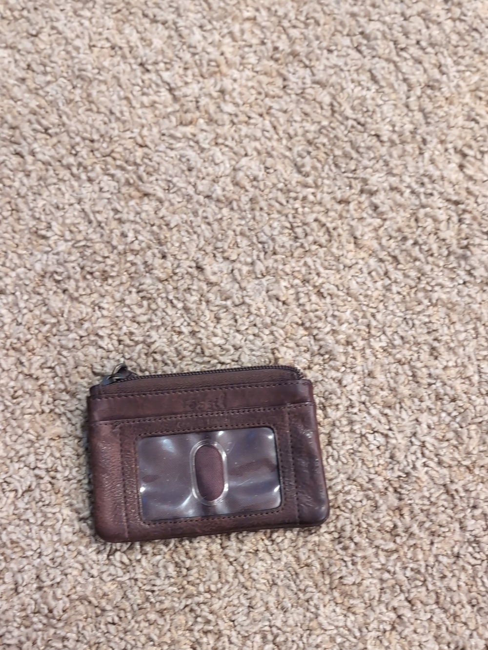 Men's Brown Leather Card Holder Wallet with ID Window